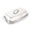 Fox Run Stainless Steel Double Butter Dish With Lid, 2