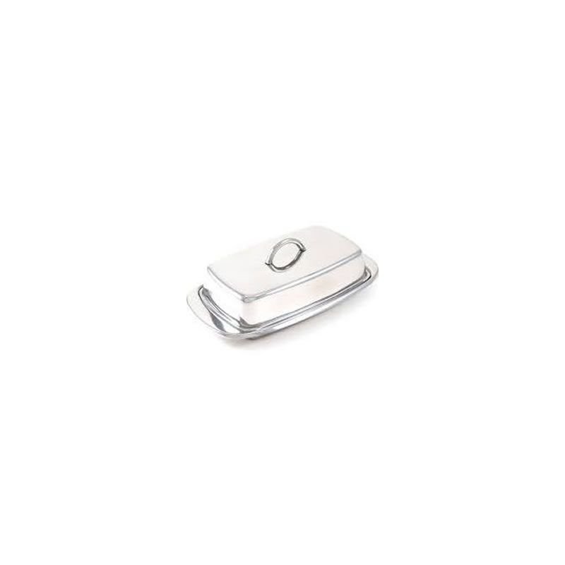 Fox Run Stainless Steel Double Butter Dish With Lid, 2