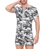 Landofgenie Onesie for Men Cotton Short Sleeve Camouflage Pajama Jumpsuits