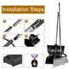 Long Handle Heavy Duty Broom and Dustpan Set, Outdoor and
