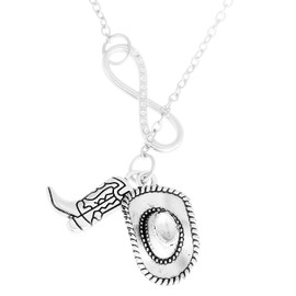 AHAETH Cowgirl Jewelry For Women Necklace Set Cowgirl Boot Hat Charm Equestrian Neckalce