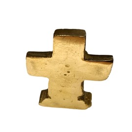 athizay Brass Holy Cross Jesus Christ Idol – 8 cm – Compact Gold Cross for Car Dashboard, Table, or Travel Use