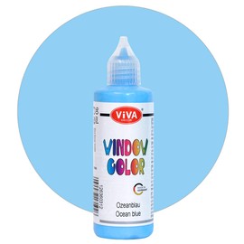 Viva Decor Window Colour (Ocean Blue, 90 ml) Window Paints for Removable Pictures and Stickers for Decoration, Mirrors, Tiles, Vases and Windows - Made in Germany