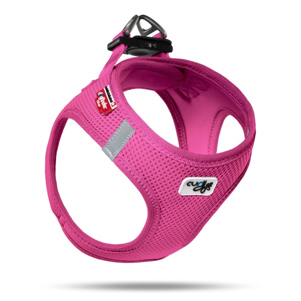 Curli Vest Harness Air-Mesh Dog Harness Pet Vest No-Pull Step-in Harness with Padded Fuchsia XS