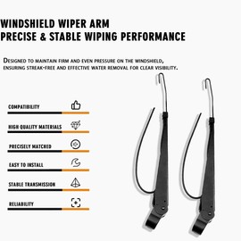RigidWire 1 Pair Front Windshield Wiper Arm Kit Noiseless Rust Protection Fits Compatible with 1990-2007 Peterbilt 379 Replace OE 602511 R236002 Left and Right Short