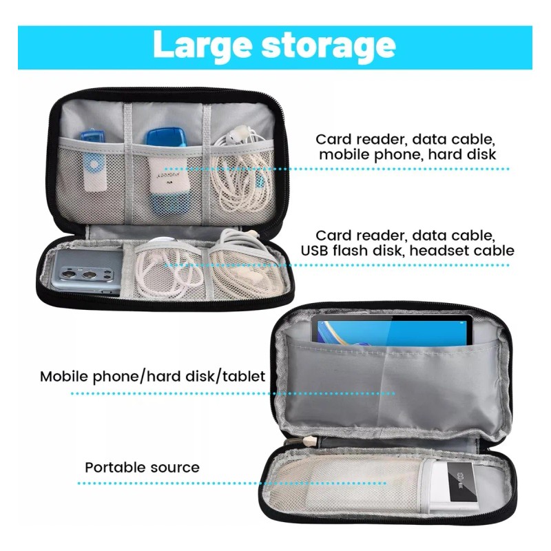 Estuche Cargador Usb Organizador Bolsa De Cables Impermeable