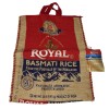 Royal Basmati Rice Bag 20lbs Burlap w Handles Zipper Heavy