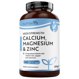 Nutravita Calcium Magnesium & Zinc with Vitamin D D3 Copper Selenium Boron and Manganese - 365 Tablets
