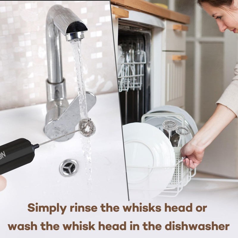 Rechargeable Milk Frother, Electric Coffee Foamer, Handheld Drink Mixer for
