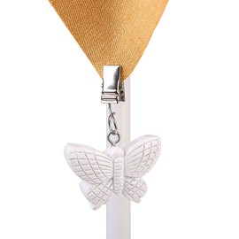 TwoFish Home Set of 4 White Butterfly Resin Tablecloth Weights Clips White Butterfly Handicraft Tablecloth Clamps Pack of 4