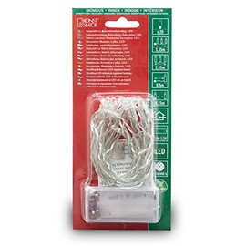 Konstsmide 1408-103 LED Lichterkette / für Innen (IP20) / VDE geprüft / Batteriebetrieben: 2xAA 1.5V (exkl.) / mit Schalter und 6h Timer / 20 warm weiße Dioden / transparentes Kabel