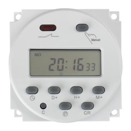 Baomain - Temporizador programable LCD digital CN101C Entrada 12V Salida 12V DC/AC 16A SPST Soporte 28 veces programa semanal diario inte...
