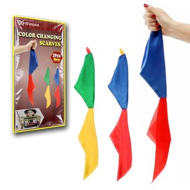 Xfunjoin Color-Changing Magic Scarves, 2-Pack, 11.8 Inch