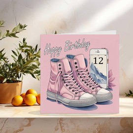 12th Birthday Card for Girl, Birthday Card for Daughter 12 Year Old Twelve, Twelfth Pink Girl, Sister, Girlfriend, Niece, Granddaughter