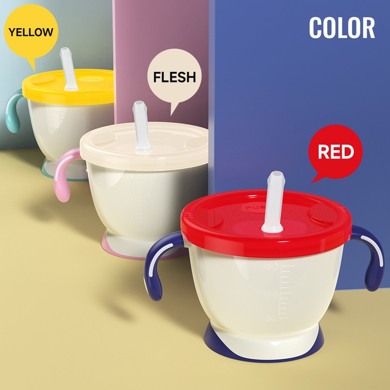 3PCS Baby Straw Cup 150ml Spill Proof Toddler Baby Training