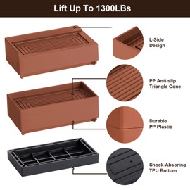 Adjustable Furniture Risers 3 Inch , Non-slip Bed Risers, Soft Risers Heavy Duty with Space saving, Stackable Couch Risers Up to 1100lbs, Sofas Risers, Table Risers for Chair Fridge Wardrobe(4 Set)