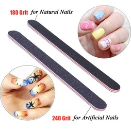 BTYMS 25Pcs 180/240 Grit Nail Files for Acrylic Nails Professional Coarse Emory Board Nail Buffering Files for Home and Salon Use