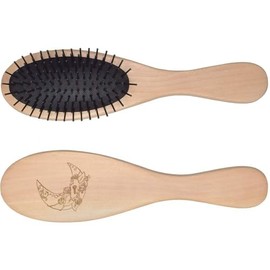 'Crescent Moon with Keyhole' Wooden Hairbrush (HA00050878)