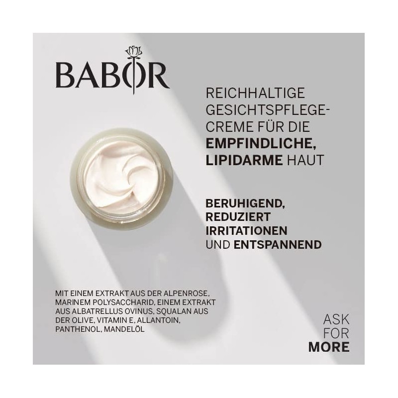 BABOR SKINOVAGE Calming Cream Rich, Rich Face Cream for Sensitive