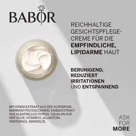 BABOR SKINOVAGE Calming Cream Rich, Rich Face Cream for Sensitive Skin, Soothing Moisturiser without Colours or Fragrances, Vegan, 50 ml