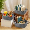 Braided Storage Basket, Washable and Foldable, Basket with Leather Handles,