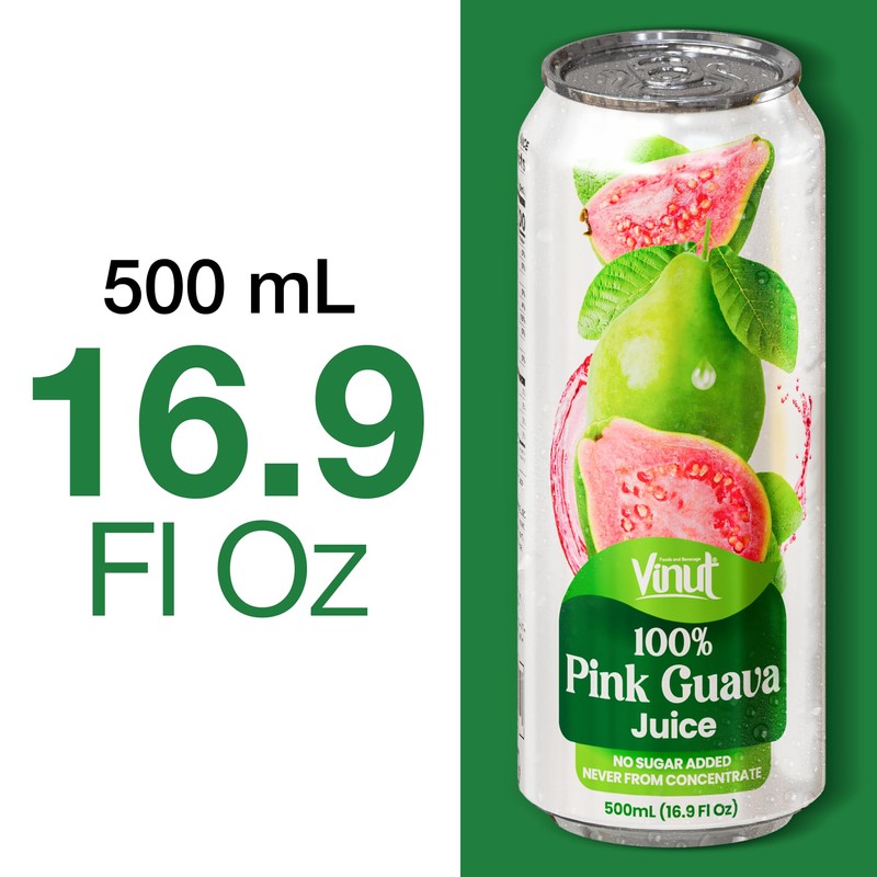 VINUT 100% Pink Guava Juice, No Added Sugar, Not From