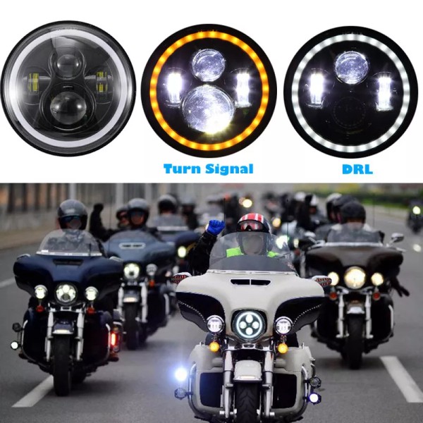 KEEPDSGN Round 7" Motorcycle Projector Motor HID LED Light Bulb