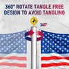 Hooomyai 25FT Telescopic Flag Pole Kit, Thumb Buckle Lock Design