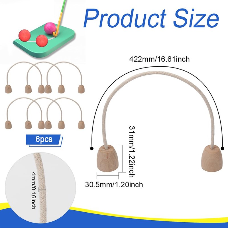 CHGCRAFT 6Pcs Cotton Rope Croquet Wickets with Wood Base for