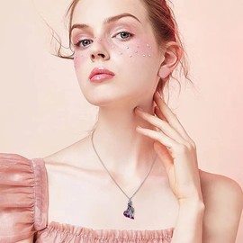 PELOVNY Rose/Lotus/Sunflower/Lily Flower Cremation Urn Necklace For Ashes Sterling Silver Heart/Teardrop Crystal Memorial Jewelry For Women, Sterling Silver, non