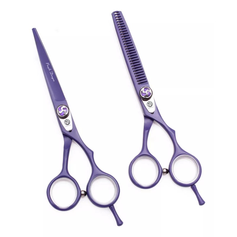 Purple Dragon Kit 2 Tijeras Prof Estilista Barbero Peluquero Increibles