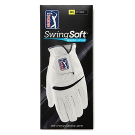 PGA TOUR Men's SwingSoft Leather Golf Glove for Left Hand , White, Worn on Left, X-Large