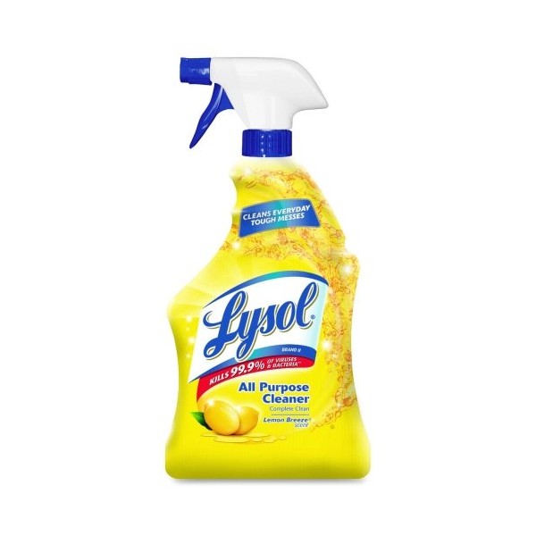 Lysol All-Purpose Cleaner - Spray - 32 fl oz (1 Quart) - Lemon Scent - Yellow