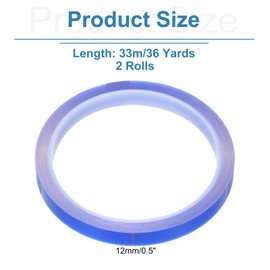 sourcing map 2 Rolls Heat Tape 12mm x 33m High Temperature Heat Resistant Transfer Tape for Sublimation Press Vinyl Electronics 3D Printers DIY Crafts, Blue
