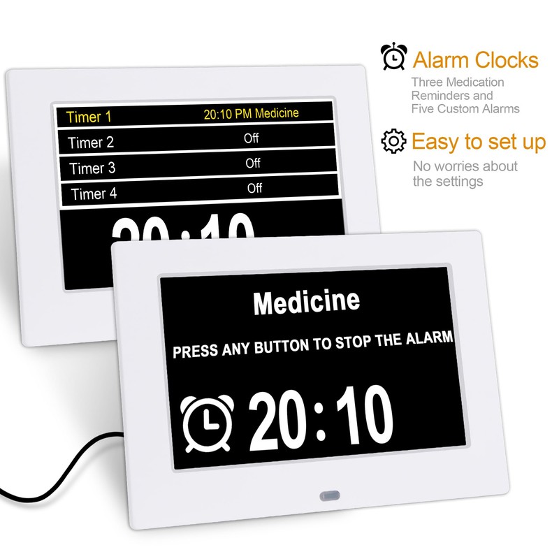 Golony 7 inch Large Digital Day Dementia Clock for Seniors,