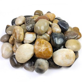 YISZM 20lbs Large River Rocks for Landscaping, 3-4" Decorative Pebbles for Garden Design, Hand-Picked Smooth Stones for Fish Tank, Flower Pots, Indoor Water Fountains, Pathways, Backyard, Mixed Color