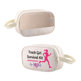 MEIKIUP Track and Field Lover Gift Track Survival Kit Athlete Cosmetic Bag Track and Field Runners First Aid Kit Track and Field Coach Travel Storage Bag (Survival CMB)