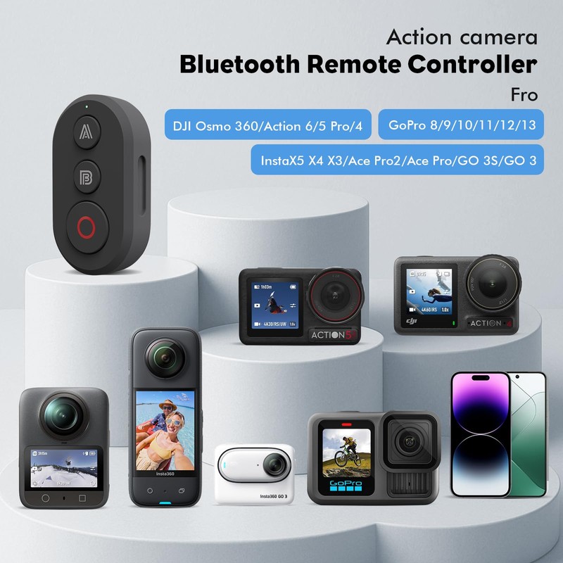 YDW Bluetooth Remote Controller Compatible with DJI Osmo 360/Action 6/5