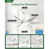 Sofucor 54 Inch Ceiling Fans with Lights-Outdoor White Ceiling Fan