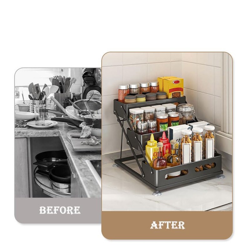 Growsun 3 Tier Adjustable Spice Rack Bottom Suction Cup Spice