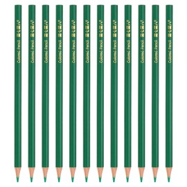PATIKIL Medium Green Colored Pencils Set,12 Pcs Oil Color Pencils Wooden Coloring Drawing Pencil for Artists Art Painting