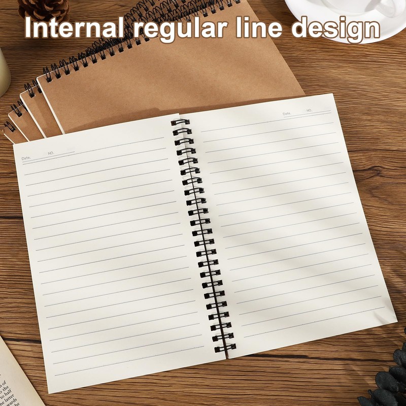 Eidoct 5 Pack Spiral Lined Notepad A5, 120 Pages 60