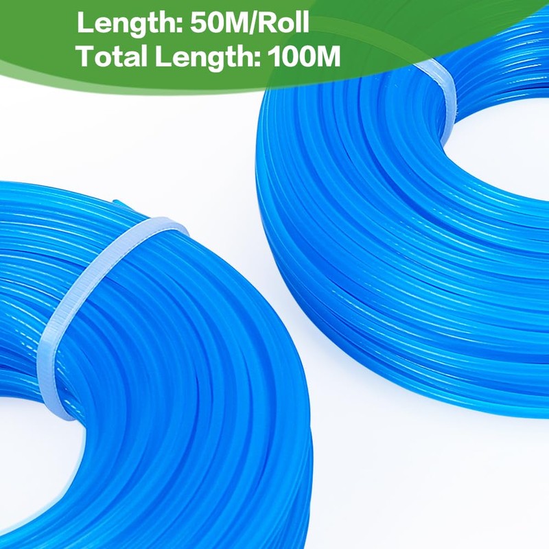 1.6mm Nylon Strimmer Wire, 100M Round Strimmer Line Strong Trimmer