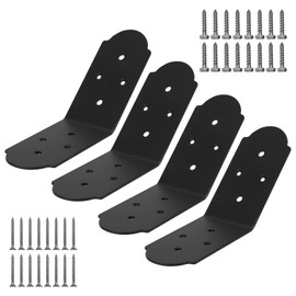 Rasugarlary Inside Mount 45 Degree Angle Bracket, 6"x 5"x 3" Heavy Duty 45-Degree Connector Brace Carbon Steel Tie Plate for Wood Post and Beam Desk Edge Box Pergola Gazebo DIY Kit(4 Pcs)