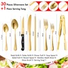 Gold Silverware Set with Straws, 30-Piece Gold Flatware Cutlery Utensils