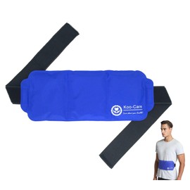 Koo-Care Large Ice Pack Gel Hot Cold Therapy Pack - Wraps Around Shoulder, Waist & Lower Back, Belly, Thigh, Knee, Shin, Ankle - Great for Injuries, Sprain, Bruise - 13.2" x 5.9"
