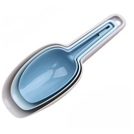 Septe Ice Scoop Set of 3, Multi-Purpose Plastic Kitchen Spoons for Flour, Ice Cubes, Dry Goods, and Pet Food