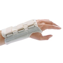 Rolyan 59950 D-Ring Left Wrist Brace, Size Large Fits Wrists 7.75"-8.5", 7.5" Regular Length Support, Beige Brace with Straps and D-Ring Connectors to Secure and Stabilize Hands and Wrists