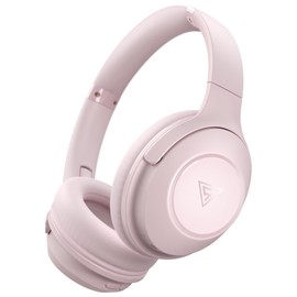 DOQAUS Bluetooth Headphones Wireless, 70H Playtime Bluetooth 5.3 Wireless Headphones Over Ear, 3 EQ Modes, Hifi Stereo Foldable Headphones with Microphone, Soft Earpads, for Phone PC Travel(Pink)
