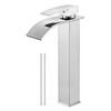 Airuida Tall Bathroom Vessel Faucet Chrome Polish Waterfall Bathroom Single